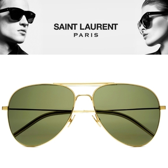 🆕️ Saint Laurent SL 85 Aviator Gold Sunglasses - Picture 1 of 8